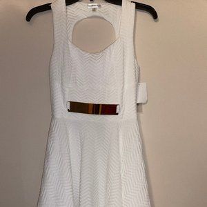 Roommates White Textured Skater Dress